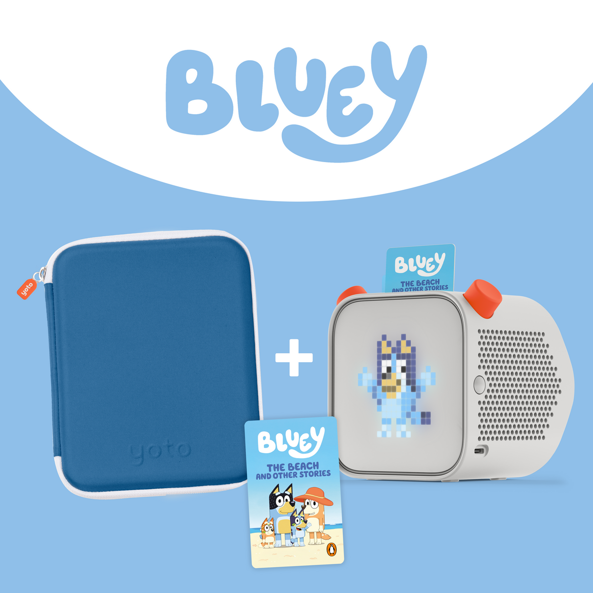 Yoto Player + Bluey Card Case Bundle