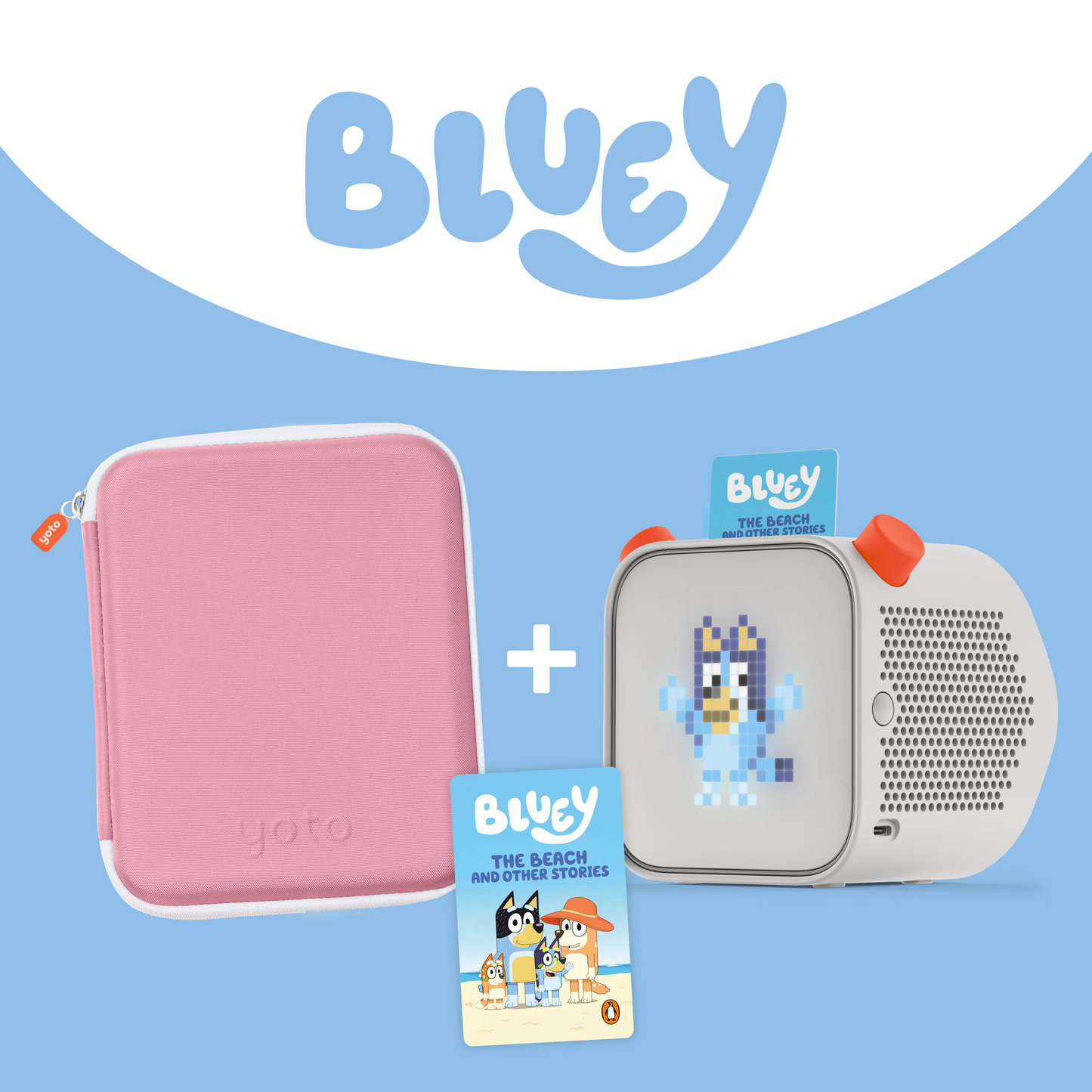 Yoto Player + Bluey Card Case Bundle