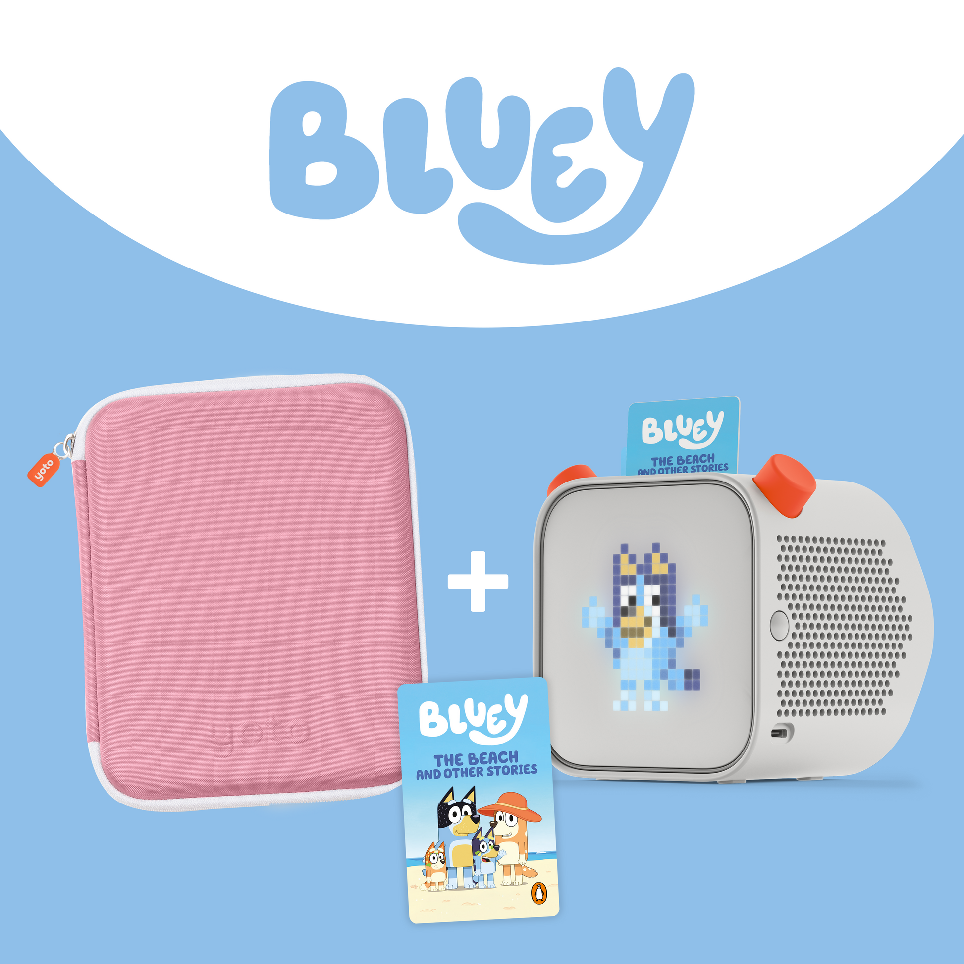 Yoto Player + Bluey Card Case Bundle